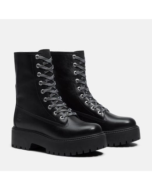 Timberland Black Stone Street Platform Mid Boot For
