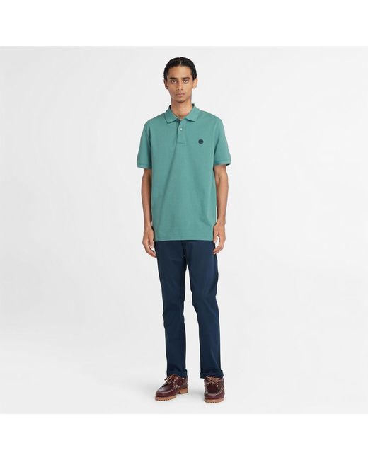 Timberland Green Millers River Piqué Polo Shirt for men