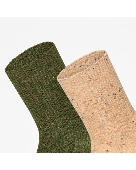Timberland Green Speckled 2-Pack Crew Sock