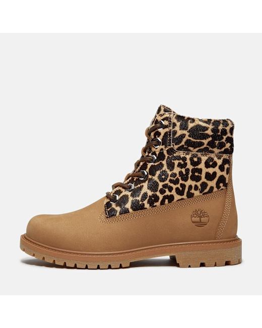 Timberland Brown Leopard 6-Inch Premium Boot For