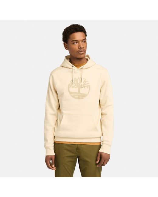 Timberland Natural Kennebec River Tree Logo Hoodie For Men In Beige, Man, Beige, Size: L for men