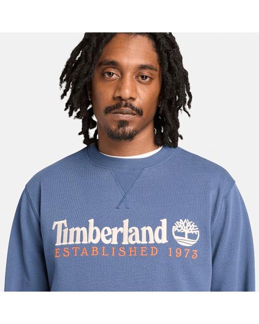 Timberland Blue Established 1973 Crewneck Sweatshirt For for men