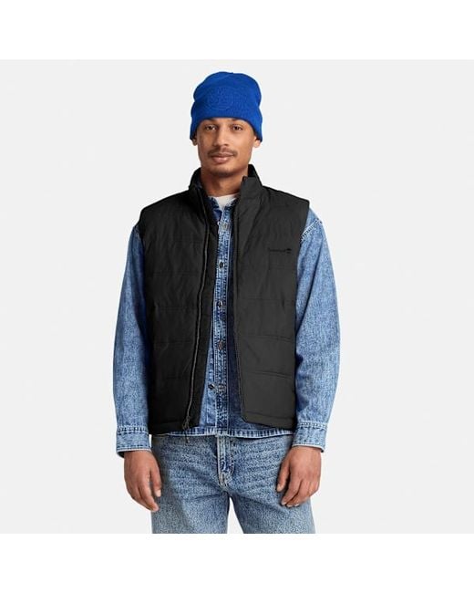 Timberland Black Axis Peak Water Repellent Puffer Vest For for men