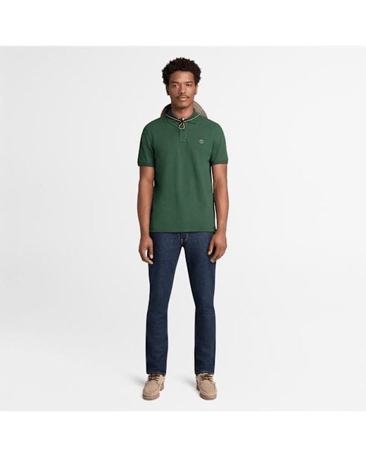 Timberland Green Millers River Short-Sleeve Pique Polo Shirt For for men