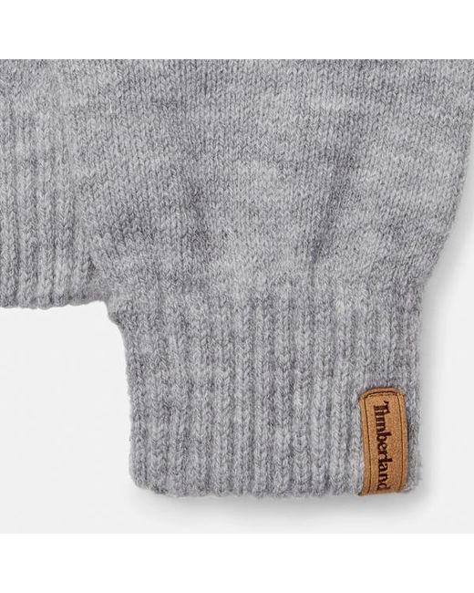 Timberland Gray Rib Knit Glove In Dark Grey, Grey for men