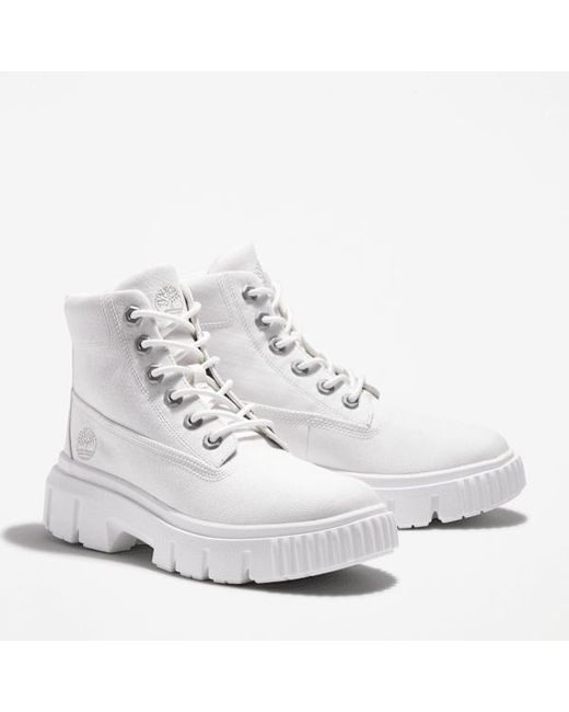 Timberland White Greyfield Canvas Boot