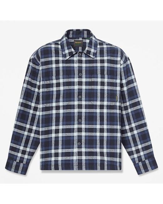 Timberland Blue Check Heavy Flannel Shirt For for men