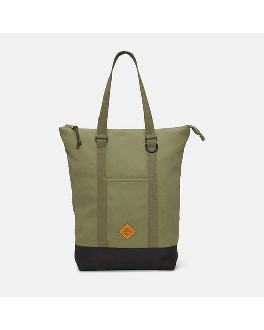 Timberland Green Canvas And Leather Tote Backpack