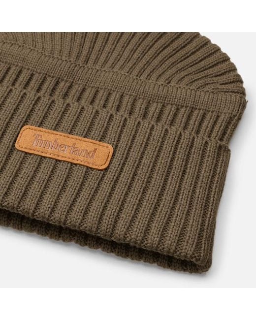 Timberland Gulf Beach Ribbed Beanie In Green, Green for men