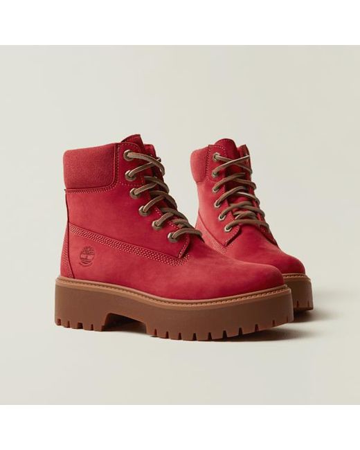 Timberland Red Stone Street 6-Inch Waterproof Platform Boot For