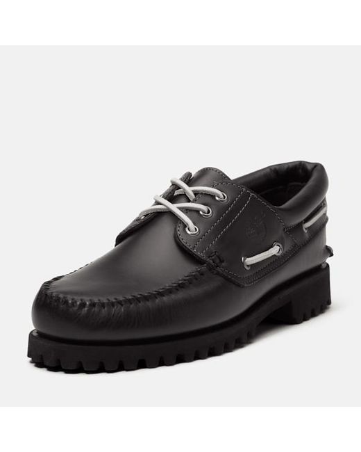 Timberland Black Road Trip 3-Eye Lug Handsewn Boat Shoe For for men