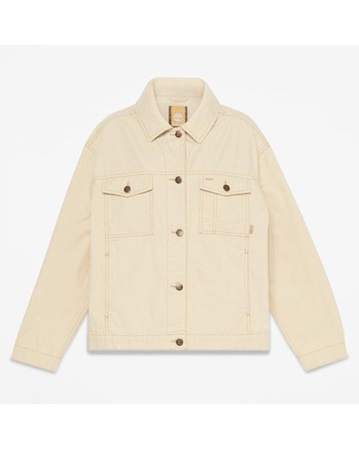 Timberland Natural Canvas Trucker Jacket For