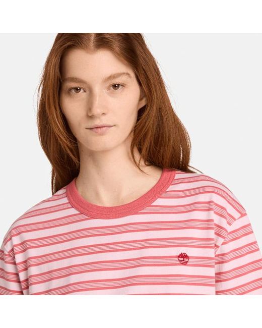 Timberland Pink Striped Short-Sleeve T-Shirt For