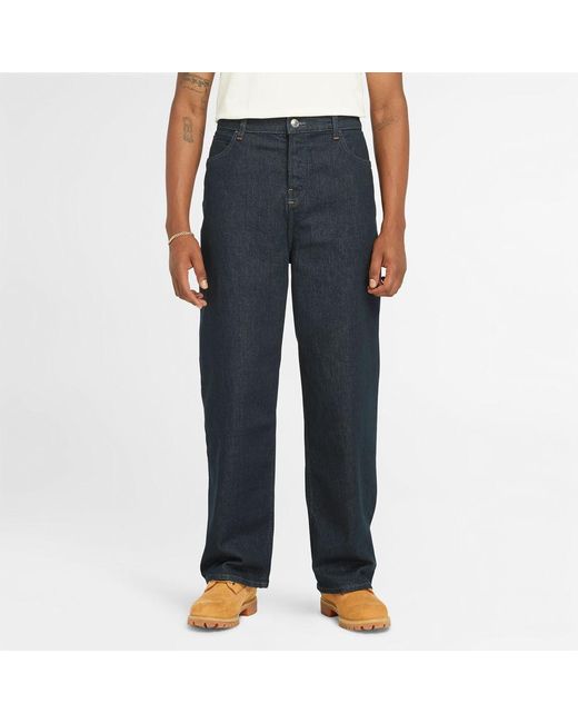 Timberland Blue Relaxed Denim Trousers With Refibra Technology for men