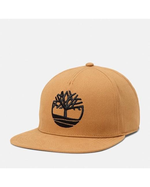Timberland Brown Flat Brim Baseball Cap for men