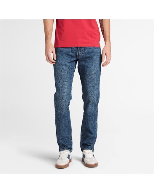 Timberland Blue Slim Stretch Denim Trouser For for men