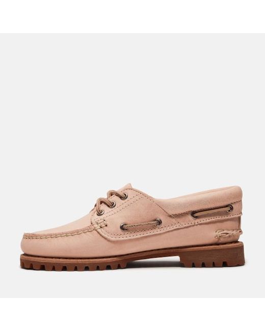 Timberland Pink Authentic 3-Eye Boat Shoe For
