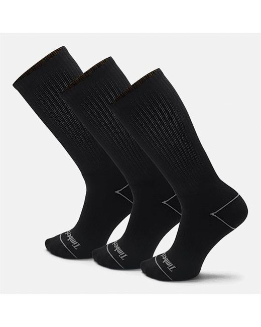 Timberland Black Bowden 3-Pack Full Cushion Crew Sock
