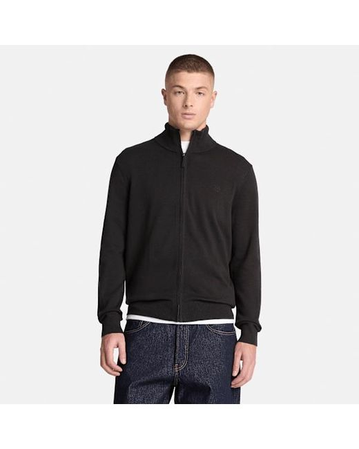 Timberland Black Williams River Cotton Full-Zip Jumper For for men