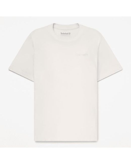 Timberland White Embroidered Logo Short-Sleeve T-Shirt For