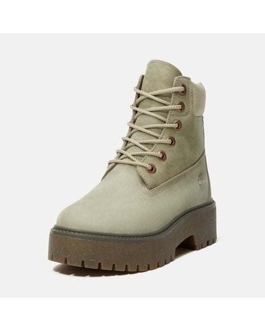 Timberland Stone Street 6-inch Waterproof Platform Boot For Women In Light Green, Woman, Green, Size: 3.5