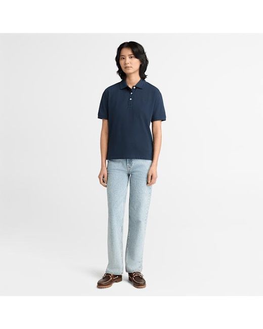 Timberland Blue Short-Sleeve Pique Polo For
