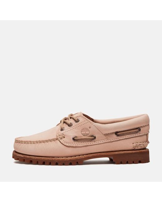 Timberland Pink Authentic 3-Eye Boat Shoe For