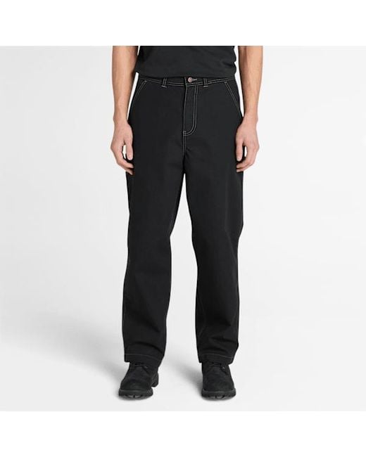Timberland Black All Gender Washed Duck Canvas Carpenter Trouser
