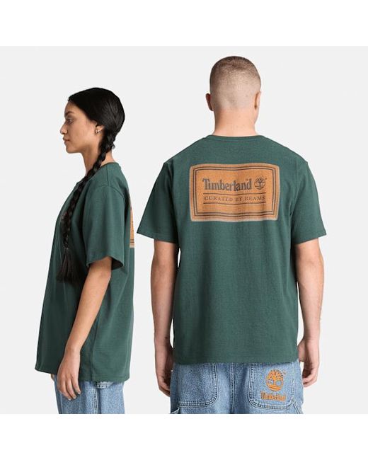 Timberland Green All Gender X Beams Cotton Print T-Shirt