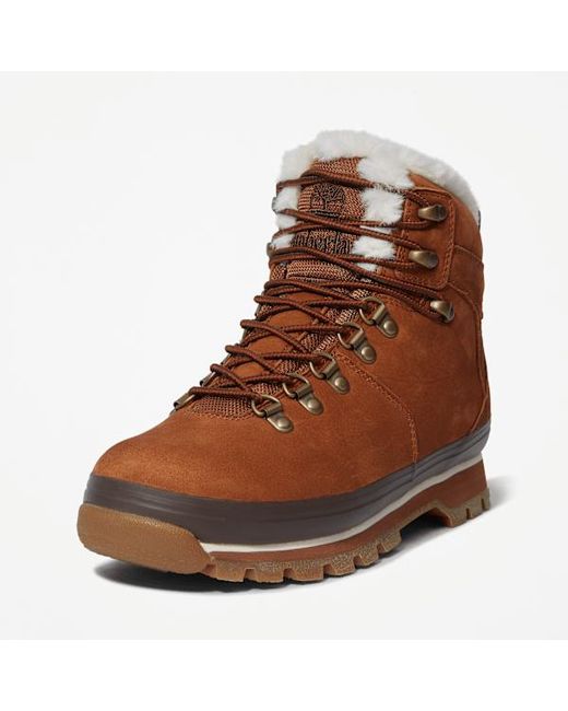 Timberland Brown Euro Hiker Waterproof Fur-Lined Boots For