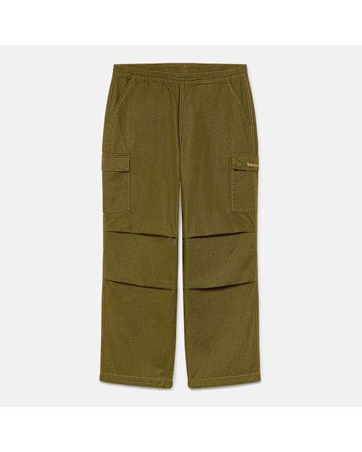 Timberland Green Washed Duck Canvas Cargo Trouser