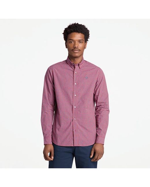 Timberland Purple Micro Plaid Poplin Shirt For for men