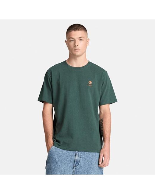 Timberland Green All Gender X Beams Cotton Print T-Shirt