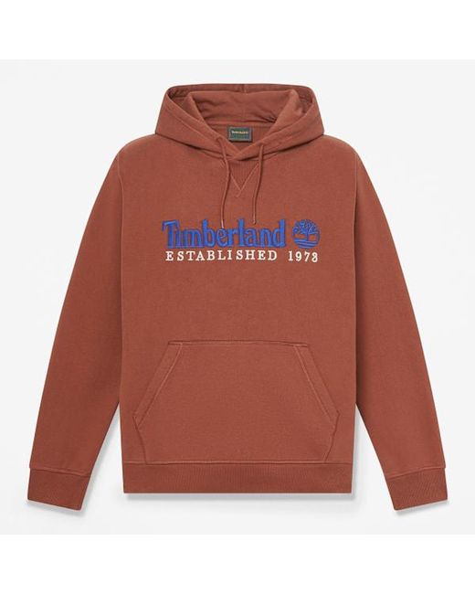 Timberland Orange Established 1973 Embroidered Logo Hoodie For for men