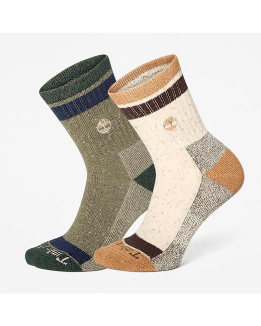 Timberland Multicolor Speckled 2-Pack Mid Crew Sock