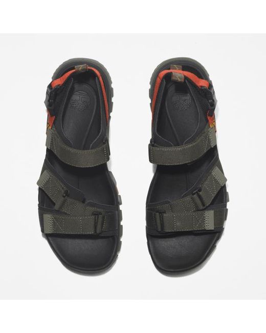Timberland Black Garrison Trail Backstrap Sandal For Men In Green, Man, Green, Size: 6.5 for men