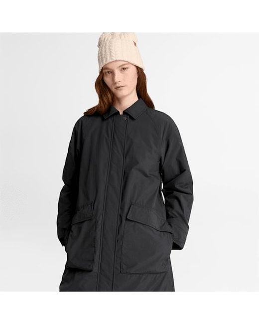 Timberland Black Water Repellent Insulated Long Coat For
