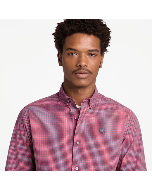 Timberland Purple Micro Plaid Poplin Shirt For for men