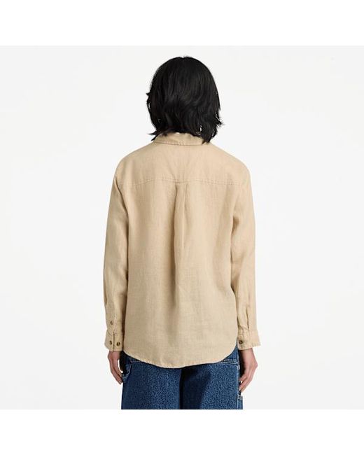 Timberland Natural Long-Sleeve Linen Shirt For