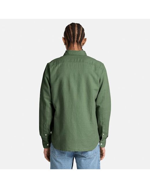 Timberland Green Lovell Lake Button-Down Long-Sleeve Shirt For for men