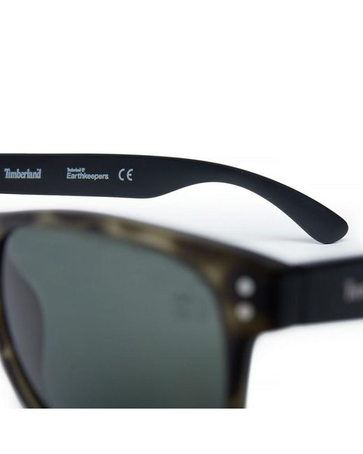 Timberland Black Retro Sustainable Wayfarer Sunglasses