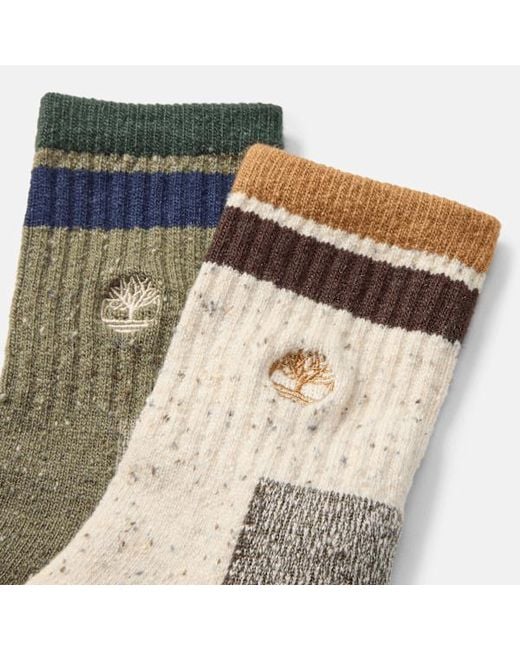 Timberland Multicolor Speckled 2-Pack Mid Crew Sock