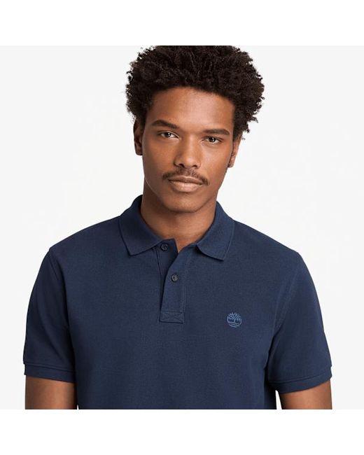 Timberland Blue Millers River Short-Sleeve Pique Polo Shirt For for men