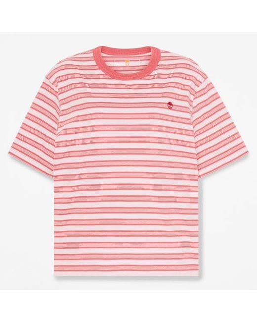 Timberland Pink Striped Short-Sleeve T-Shirt For