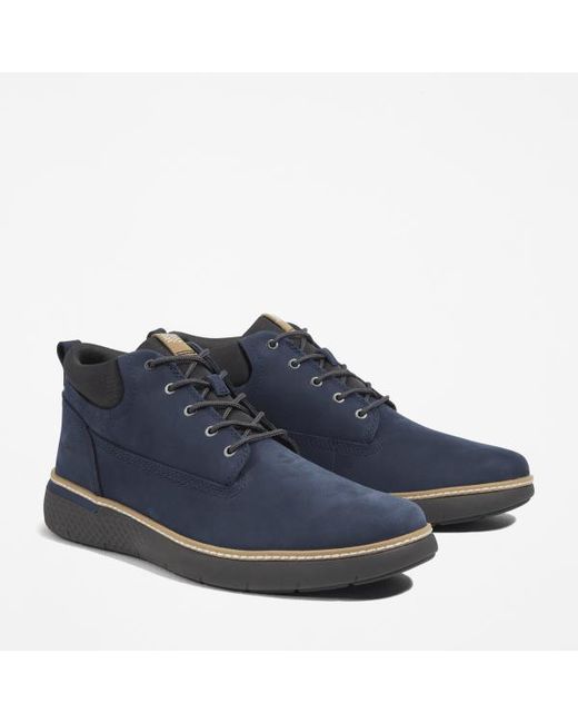Timberland Blue Cross Mark Leather Chukka For Men In Navy, Man, Navy, Size: 7 for men