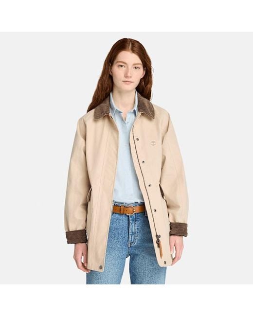 Timberland Natural Wenham Waterproof Barn Coat For Women In Beige, Woman, Beige, Size: L