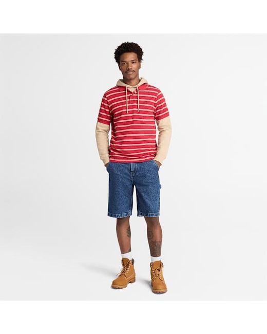 Timberland Red Millers River Striped Short-Sleeve Polo For for men