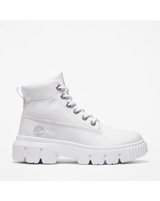 Timberland White Greyfield Canvas Boot