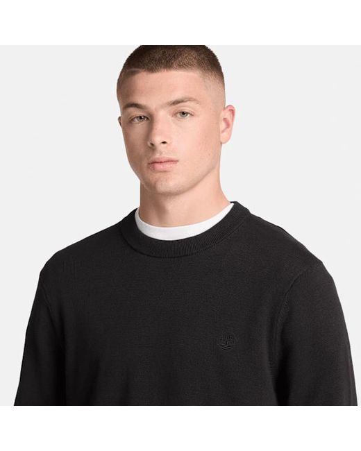 Timberland Black Williams River Cotton Crewneck Jumper For for men