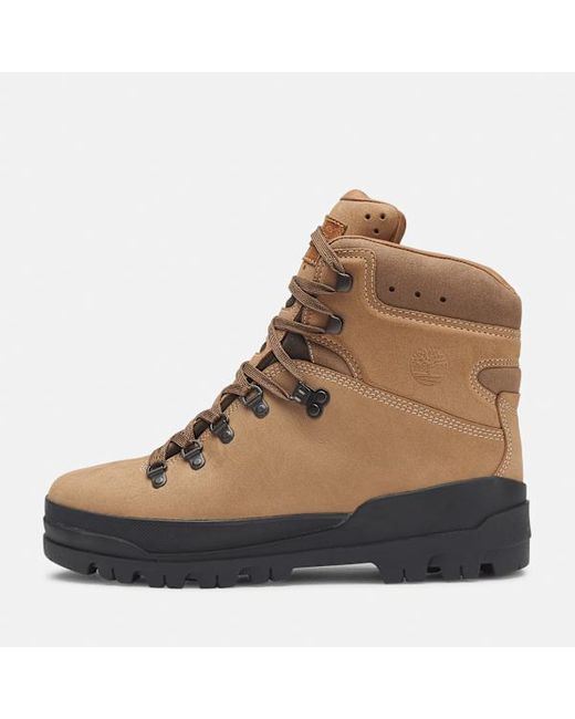 Timberland Brown World Hiker Mid Lace Up Waterproof Boot For Men In Beige, Man, Beige, Size: 6.5 for men